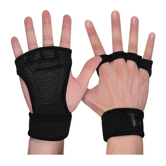 Luvas Academia MBFit Neoprene com Munhequeira Preto Tamanho Único