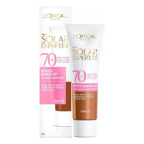Protetor Solar Facial com Cor 2.0 FPS 70 Alta Cobertura - L&quotOréal Paris Solar Expertise Efeito Make Up 30g