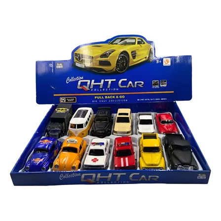 Kit Miniatura Carrinho Ferro Caixa Sortida Com 12 Fricção