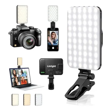 Selfie Ring Light Luz Para Celular Notebook E Câmera Led Recarregável C/clipe E Tripé Branco