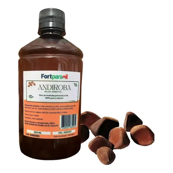 Óleo De Andiroba Da Amazônia. 500ml. 100% Puro E Natural. Neutra