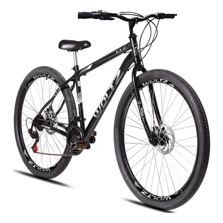 Bicicleta Aro 29 Woltz Ltz 21 Marchas Freios Mecânicos Cor Preto E Cinza Tamanho Do Quadro 17