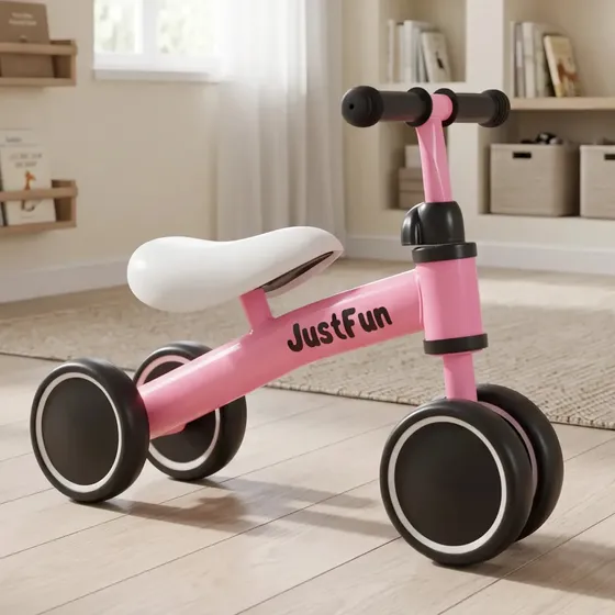 Bicicleta De Equilíbrio Bike Infantil Sem Pedal JustFun Brinquedos Cor Rosa