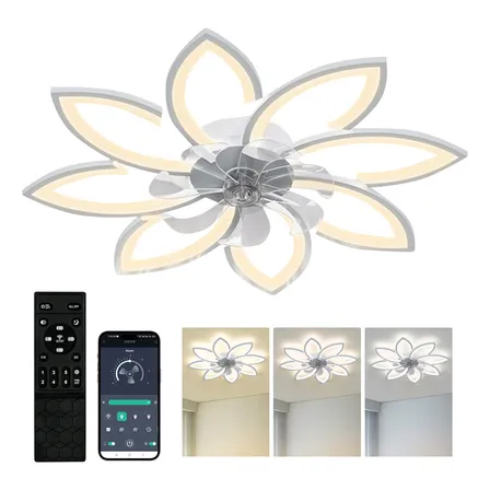 Ventilador De Teto Intelar 86cm Led Silencioso Com Controle Remoto 6 Velocidades 86 Cm 60hz Branco 127/220v Acrílico 7