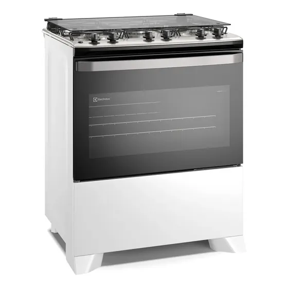 Fogão 5 bocas Electrolux Branco Efficient Mesa Inox, PerfectCook e VaporBake® (FE5IW) Bivolt