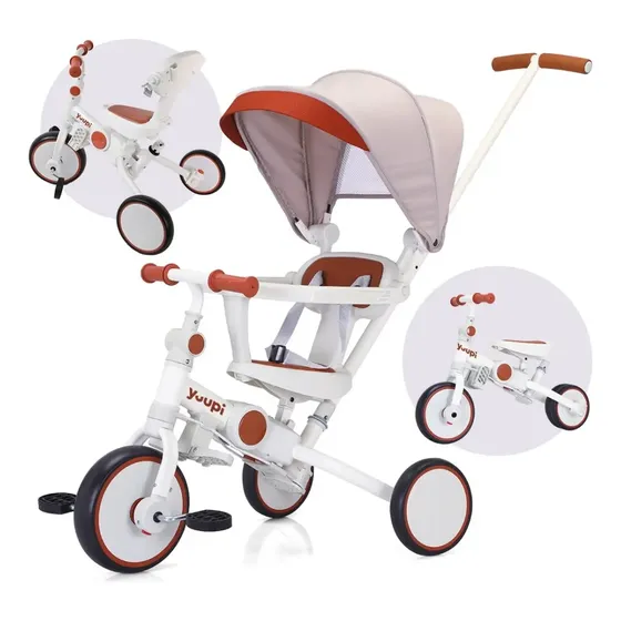 Carrinho, Triciclo, Andador E Bicicleta De Equilíbrio 4 Em 1 Branco Yuupi