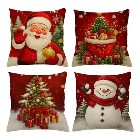 4 Capas De Almofada Natalina 40x40 Sublimada Natal Decoração Cor Estampa Cor 17