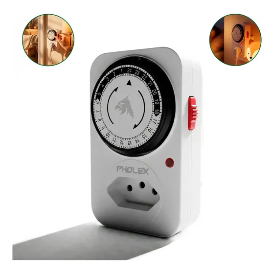 Timer Temporizador Analógico Pholex Bivolt Tomada 110v/220v