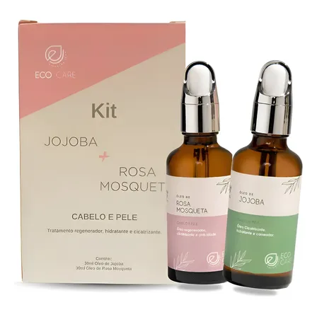Eco Care Kit Jojoba + Rosa Mosqueta 100% Puro 30ml Pele Todo Tipo De Pele
