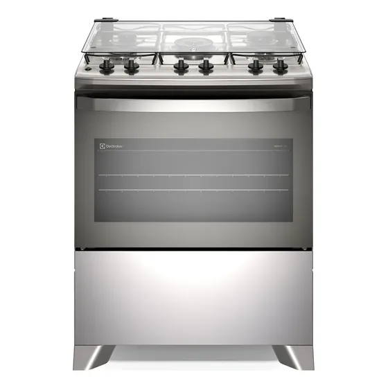 Fogão 5 Bocas Electrolux Cinza Mesa Inox, Perfectcook Fe5ig