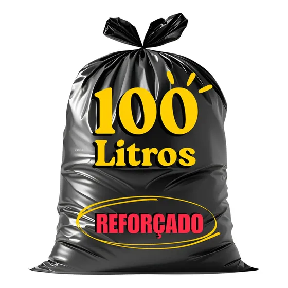 Saco De Lixo 100 Litros Reforçado Grosso Resistente Kit Com 50 Unidades