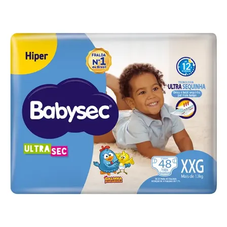 Fraldas Babysec Ultrasec Xxg X 48 Unidades Extra Extra Grande (xxg) Sem Gênero