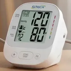 Aparelho Medidor Pressão Digital Braço La800 G-tech Com Fonte Azul-claro