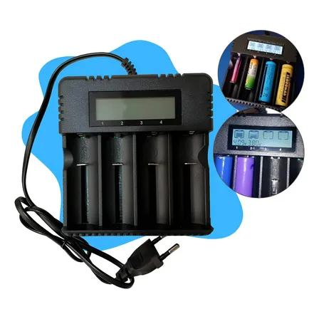 Carregador Baterias YBF LCD Bivolt AA AAA 18650 26650 Tecnologia Inteligente