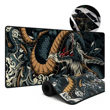 Mousepad Gamer 90x40 Extra Grande Antiderrapante Desk Pad Mouse Pad Grande Dragão Azul Speed/control