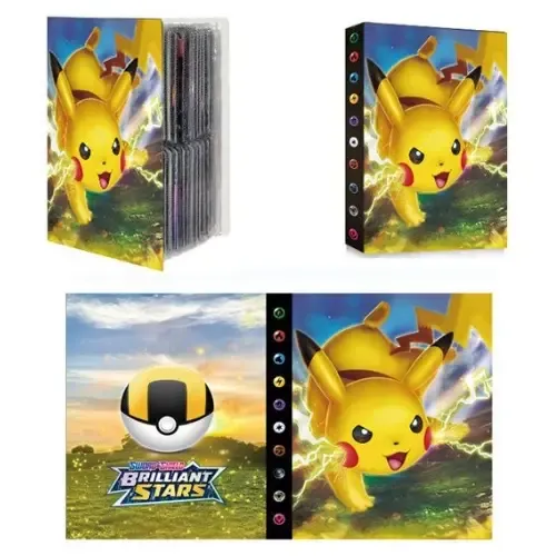 Álbum Pasta Fichário Oficial 240 Cartas Pokémon Pikachu Pasta Porta Cartas