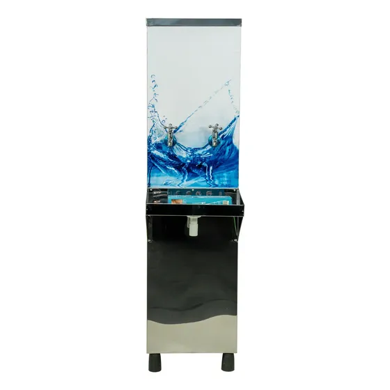 Bebedouro Industrial Coluna 25L Inox 1 gelada 1 natural com Filtro e Alta Pressão