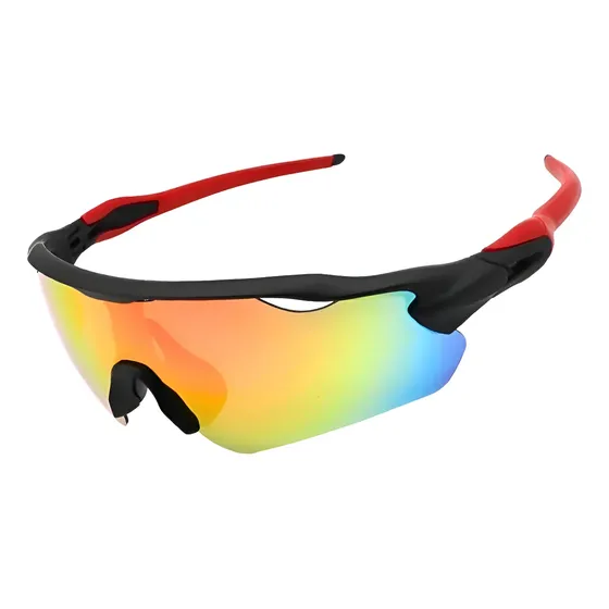 Óculos Esportivo Ciclismo Bike Corrida Bai Pace Polarizado Lente Preto E Vermelho Espelhado