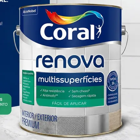 Tinta Epóxi Coral Renova Azulejos Branco Brilhante 3,6l