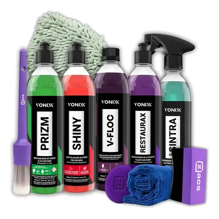 Kit Profissional Vonixx Shampoo V-floc Shiny Restaurax Prizm