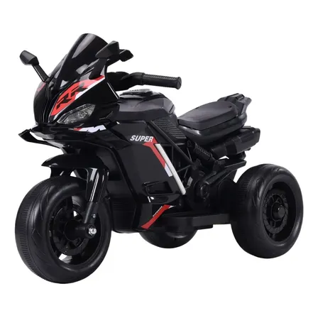 Moto Elétrica Infantil Maxi Toys 3 Rodas 6V LED Multimídia Preta
