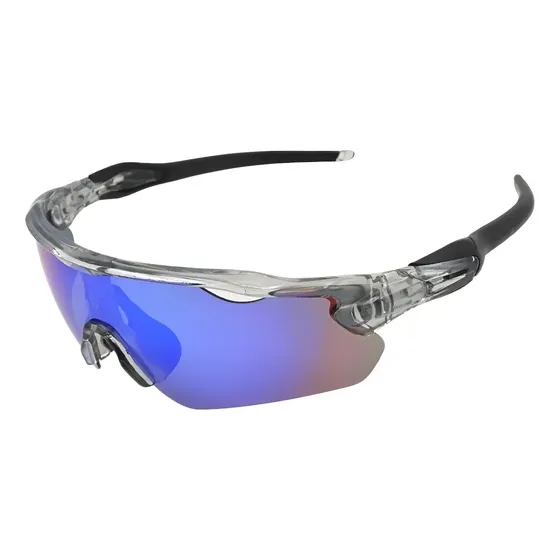 Óculos Esportivo Baixa Pace Ciclismo Bike Corrida Proteçãouv Lente Cinza Cristal Espelhado