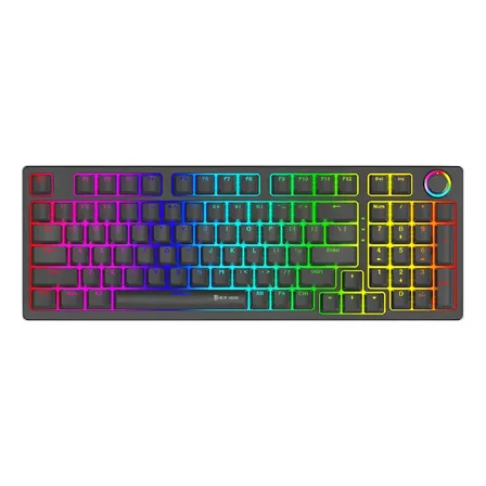 Teclado Mecânico Gamer New Hero Warlock Blue Usb Preto Português Brasil Abnt2