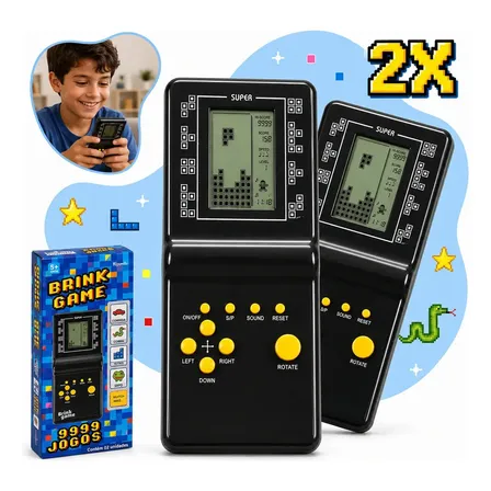KIT 2 Mini Video Games Portáteis 9999 Em 1 Retrô Clássico Tela LCD Brinquedo Retrô Infantil E Adulto game Portátil Kizumba