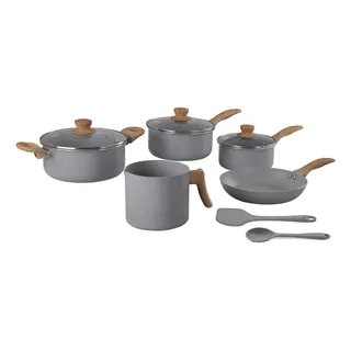 Conjunto De Panelas Brinox Gris Indução + Utensílios 7 Peças Cinza-escuro