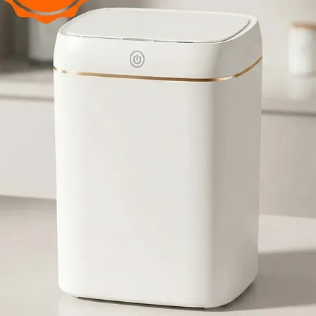Lixeira Banheiro Cozinha Sensor Automático Inteligente Wc Cor Branco