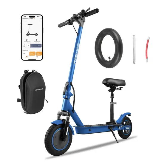 Honeywhale M2 Max-b Patinete Eletrico Adulto, 500w Scooter Eletrica Com Motor(MAX), 32 Km Autonomia, 32 Km/h Velocidade Máxima , Honey Whale Patinete Elétrico Dobrável Com APP Bluetooth Azul