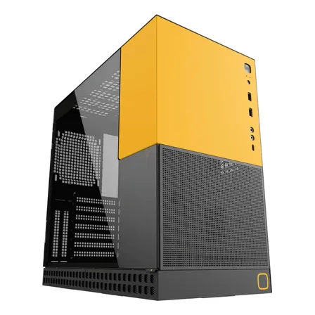 Gabinete Geometric Future Model4 King Arthur Preto e Amarelo