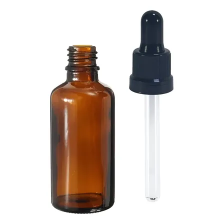 100 Frascos Conta-gotas Vidro Âmbar 30mL Tampa Com Lacre Cânula
