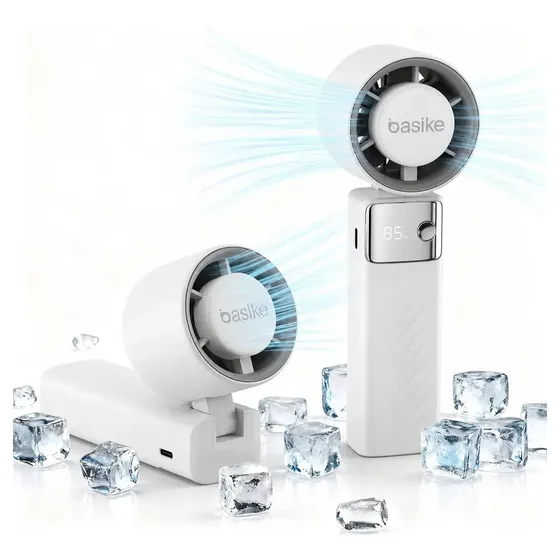 Mini Ventilador Portátil Turbo Portátil, Ventilador Portátil De Mão, A Gel A Gelo 199 Configurações Ajustáveis, Usb Recarregável, Adequado Para Uso Em Viagens/ao Ar Livre/em Casa/no Escritório Branco