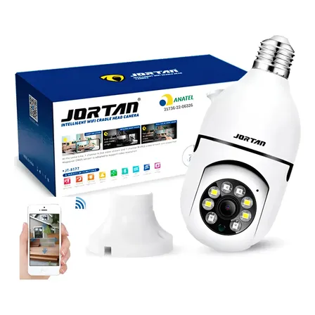 Câmera Lâmpada Segurança Inteligente Visão Noturna Hd Wifi Cor Branco