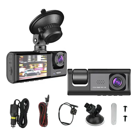 3 Câmera Carro Automotiva Veicular Uber 99 Hd Noturna 1080p 2k Dashcam 2 Lentes DUOSEG