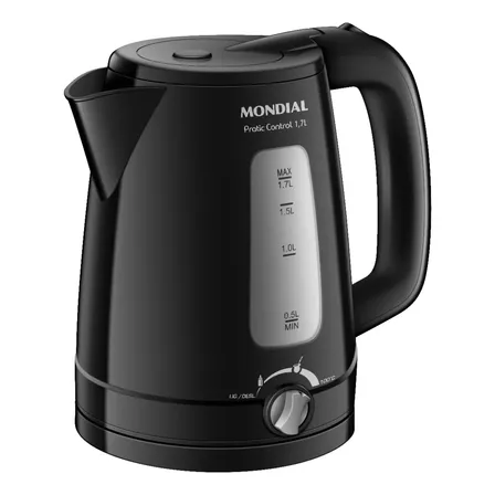 Chaleira Elétrica Pratic Control 1,7L, Mondial Preto 1850W CE-17-BC