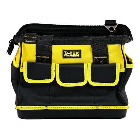 Bolsa Ferramentas Reforçada Com Alças E Bolsos Mochila De Transporte Fundo Reforçado Oxford Porta Ferramentas Carregar Cor Amarelo 16 Divisões Prática Eletricista Instalador Pedreiro Encanador