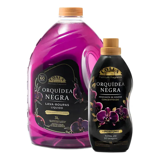 Kit Coala Laundry Orquídea Negra Lava Roupas 3l + Amaciante