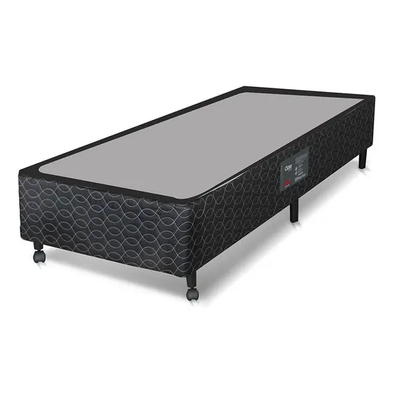 Base Box Para Colchão De Solteiro Castor Class 39x78x188 Cm - Cinza Com Preto