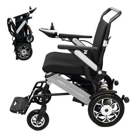 Cadeira De Rodas Motorizada Dobrável Dellamed D3000 Bateria Lítio Joystick Preto