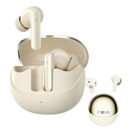Fone De Ouvido Sem Fio Bluetooth 5.4 Tws Intra-auricular Ipx5 Cancelamento De Ruído, Com Microfone E Bateria De Longa Duração Conforto Perfeito P/ Android E Ios Inova Dourado