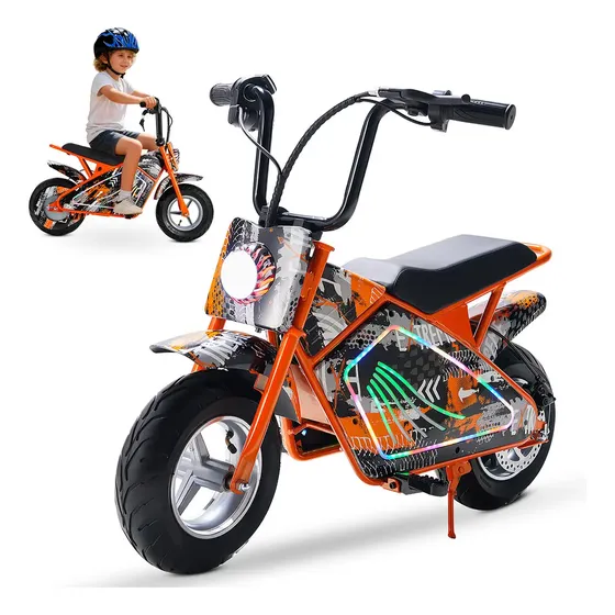 Motocicleta elétrica montável infantil Honey Whale J2 para crianças - laranja