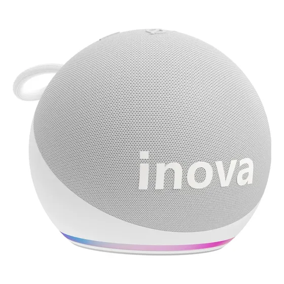 Inova Mini Caixa Caixinha De Som Bluetooth Portátil, Potente Tws Com Rádio Fm E Luzes Rgb, Ipx6 À Prova D'água, Longa Duração Caixa De Som Bluetooth Cor Branco