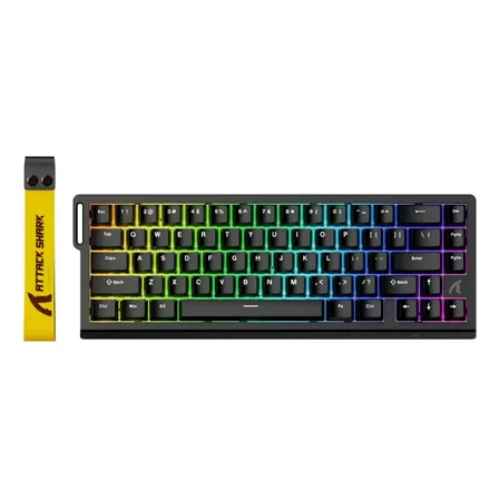 Teclado Magnético Attack Shark X68 He 8000hz Rapid Trigger Cor De Teclado Preto Português Brasil