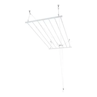 Varal De Teto Móbilezen Tradicional 100cm 10 Varetas Alumínio Branco