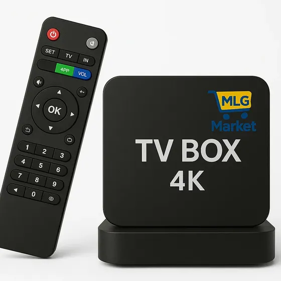 Aparelho Conversor Tv Box Transforme Sua Tv Comum Em Smart 4k Compatível Com Youtube Netflix Wifi 5g Pro Cor Preto - MLG Market