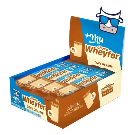 Barra De Proteína Mais Mu Proteínas Nutricional Chocowheyfer 12 Unidades 300g Doce De Leite