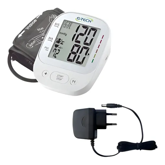 Aparelho Medidor Pressão Digital Braço La800 G-tech + Fonte Cor Branco