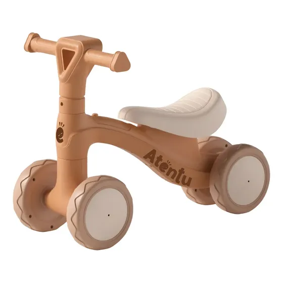 Bicicleta De Equilíbrio Infantil Andador Sem Pedal 4 Rodas Terracota